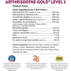 NaturVet Advanced Care ArthriSoothe-GOLD Soft Chews Joint Supplement For Cats & Dogs 17 NaturVet Advanced Care ArthriSoothe-GOLD Soft Chews Joint Supplement For Cats & Dogs -NaturVet 80368 PT7. AC SS1800 V1698695356