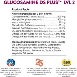 NaturVet Moderate Care Glucosamine DS Plus Soft Chews Joint Supplement For Dogs -NaturVet 80379 PT7. AC SS1800 V1698694721