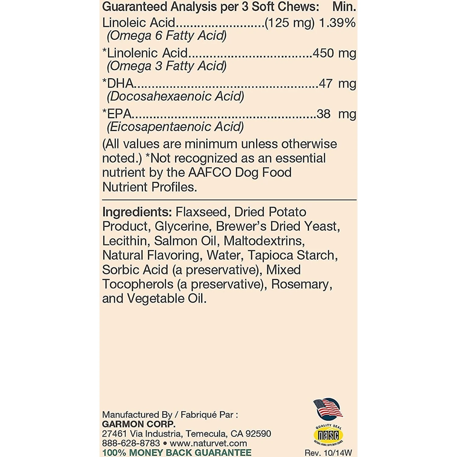 NaturVet Omega-Gold Plus Salmon Oil Soft Chews Skin & Coat Supplement For Dogs & Cats 4 NaturVet Omega-Gold Plus Salmon Oil Soft Chews Skin & Coat Supplement For Dogs & Cats - Image 2