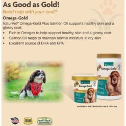 NaturVet Omega-Gold Plus Salmon Oil Soft Chews Skin & Coat Supplement For Dogs & Cats 9 NaturVet Omega-Gold Plus Salmon Oil Soft Chews Skin & Coat Supplement For Dogs & Cats -NaturVet 80384 PT3. AC SS1800 V1489184822