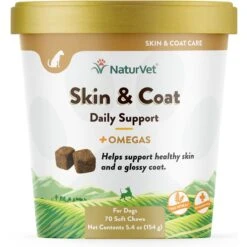 NaturVet Skin & Coat Plus Breath Aid Soft Chews Skin & Coat Supplement For Dogs