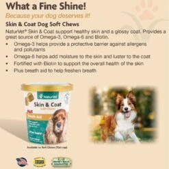 NaturVet Skin & Coat Plus Breath Aid Soft Chews Skin & Coat Supplement For Dogs -NaturVet 80388 PT3. AC SS1800 V1489184825