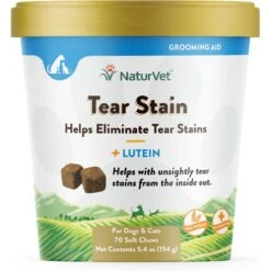 NaturVet Tear Stain Plus Lutein Soft Chews Vision Supplement For Cats & Dogs