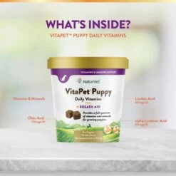 NaturVet VitaPet Puppy Plus Breath Aid Soft Chews Multivitamin For Dogs 15 NaturVet VitaPet Puppy Plus Breath Aid Soft Chews Multivitamin For Dogs -NaturVet 80391 PT4. AC SS1800 V1698696857