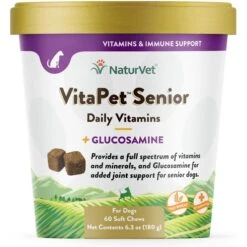 NaturVet VitaPet Senior Daily Vitamins Plus Glucosamine Dog Supplement
