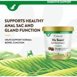 NaturVet No Scoot Plus Pumpkin Soft Chews Digestive Supplement For Dogs -NaturVet 80398 PT2. AC SS1800 V1698696972