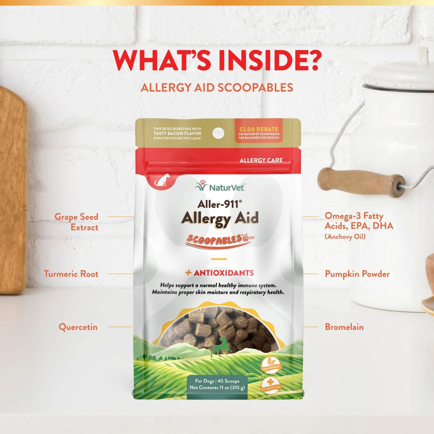 NaturVet Scoopables Aller-911 Allergy Aid Dog Supplement, 11-oz Bag 9 NaturVet Scoopables Aller-911 Allergy Aid Dog Supplement, 11-oz Bag - Image 7