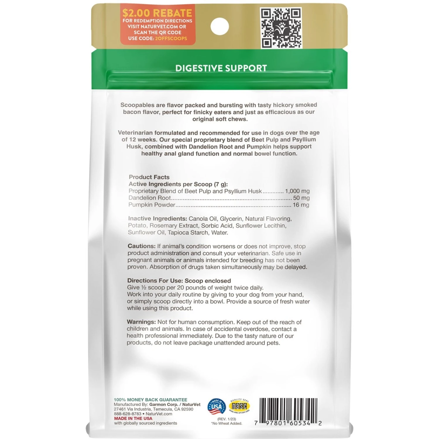 NaturVet Scoopables No Scoot Anal Gland Support Dog Supplement, 11-oz Bag 4 NaturVet Scoopables No Scoot Anal Gland Support Dog Supplement, 11-oz Bag - Image 2