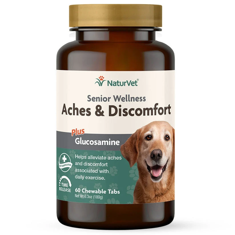 NaturVet Senior Dog Aches & Discomfort Joint Health Support Glucosamine 60 Ct.
