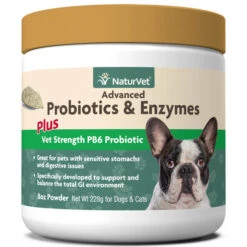 Naturvet Advanced Probiotic & Enzymes Powder Digestive Dog Supplements - 8 Oz Jar
