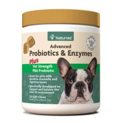 Naturvet Advanced Probiotic & Enzymes Soft Chew Digestive Dog Supplements - 120 Ct Jar