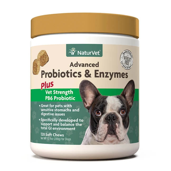 Naturvet Advanced Probiotic & Enzymes Soft Chew Digestive Dog Supplements - 120 Ct Jar 3 Naturvet Advanced Probiotic & Enzymes Soft Chew Digestive Dog Supplements - 120 Ct Jar