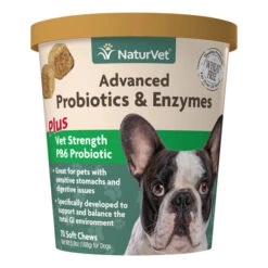 Naturvet Advanced Probiotic & Enzymes Soft Chew Digestive Dog Supplements - 70 Ct Cup