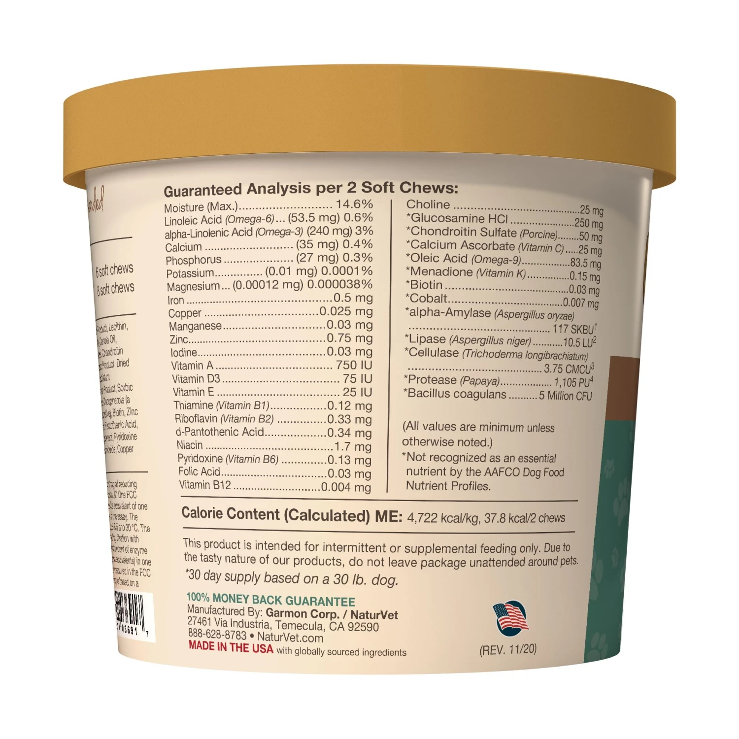 Naturvet All-In-One Soft Chew Chewy Dog Vitamins - 60 Ct Cup 4 Naturvet All-In-One Soft Chew Chewy Dog Vitamins - 60 Ct Cup - Image 2