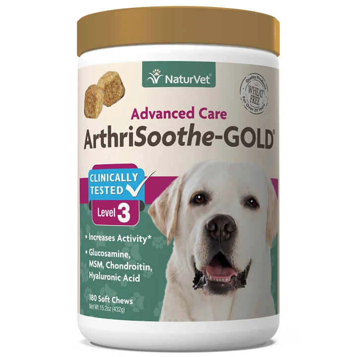 Naturvet ArthriSoothe GOLD Soft Chew Hip And Joint Cat And Dog Supplements - 180 Ct Jar 3 Naturvet ArthriSoothe GOLD Soft Chew Hip And Joint Cat And Dog Supplements - 180 Ct Jar
