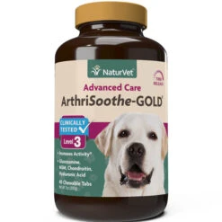 Naturvet ArthriSoothe GOLD Tablets Time Release Hip And Joint Dog Supplements - 40 Ct Bottle