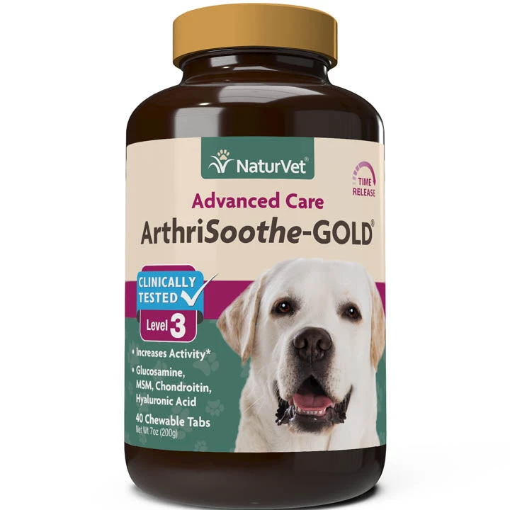 Naturvet ArthriSoothe GOLD Tablets Time Release Hip And Joint Dog Supplements - 40 Ct Bottle 3 Naturvet ArthriSoothe GOLD Tablets Time Release Hip And Joint Dog Supplements - 40 Ct Bottle