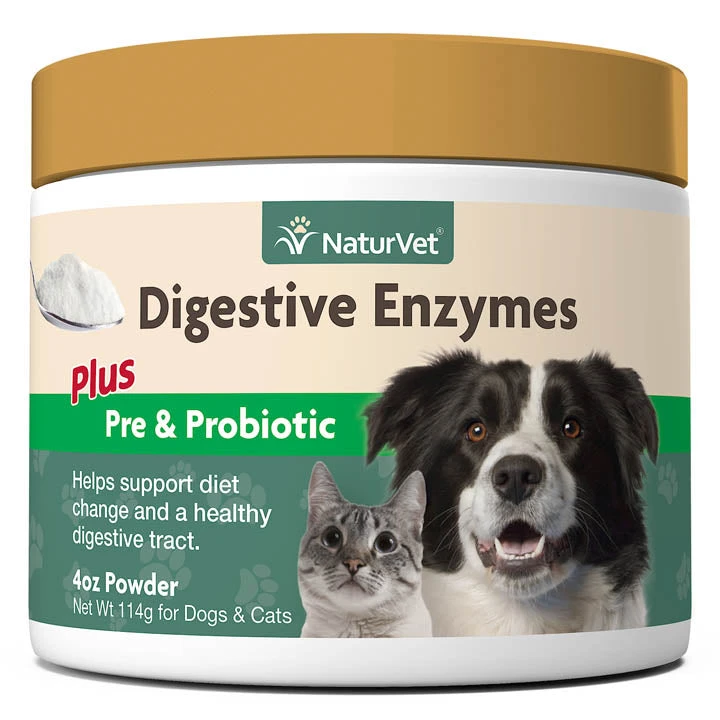 Naturvet Digestive Enzymes Dog And Cat Supplements - 4 Oz Jar 3 Naturvet Digestive Enzymes Dog And Cat Supplements - 4 Oz Jar