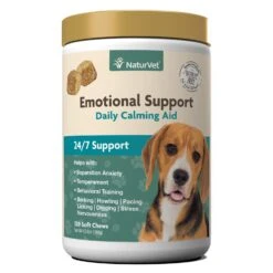 Naturvet Emotional Support Daily Calming Aid 24/7 Support For Dogs Calming Dog Supplements - 120 Ct Bottle