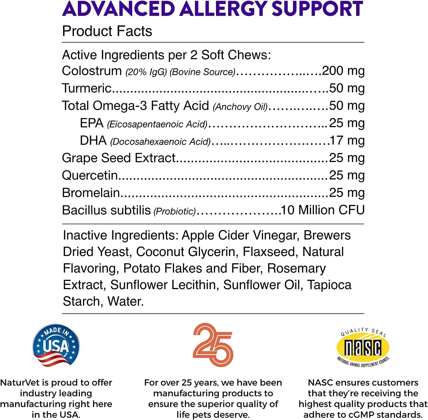 Naturvet Evolutions Advanced Allergy Support Soft Chews Dog Supplements - 180 Count 8 Naturvet Evolutions Advanced Allergy Support Soft Chews Dog Supplements - 180 Count - Image 6