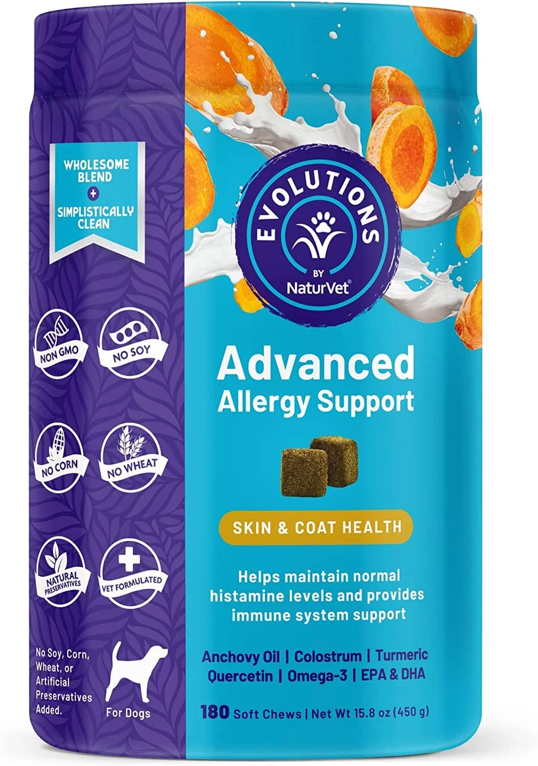 Naturvet Evolutions Advanced Allergy Support Soft Chews Dog Supplements - 180 Count 3 Naturvet Evolutions Advanced Allergy Support Soft Chews Dog Supplements - 180 Count