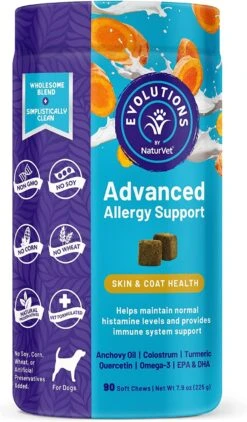 Naturvet Evolutions Advanced Allergy Support Soft Chews Dog Supplements - 90 Count