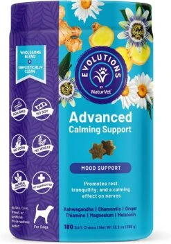 Naturvet Evolutions Advanced Calming Soft Chews Dog Supplements - 180 Count