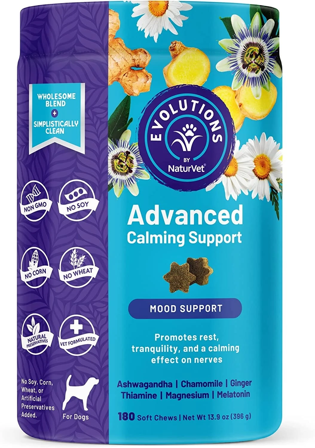 Naturvet Evolutions Advanced Calming Soft Chews Dog Supplements - 180 Count 3 Naturvet Evolutions Advanced Calming Soft Chews Dog Supplements - 180 Count