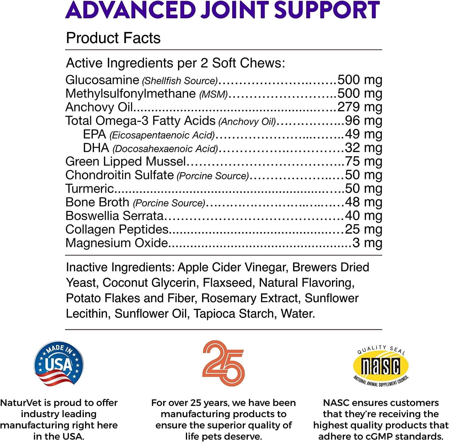 Naturvet Evolutions - Advanced Joint Soft Chews - 90 Count 8 Naturvet Evolutions - Advanced Joint Soft Chews - 90 Count - Image 6