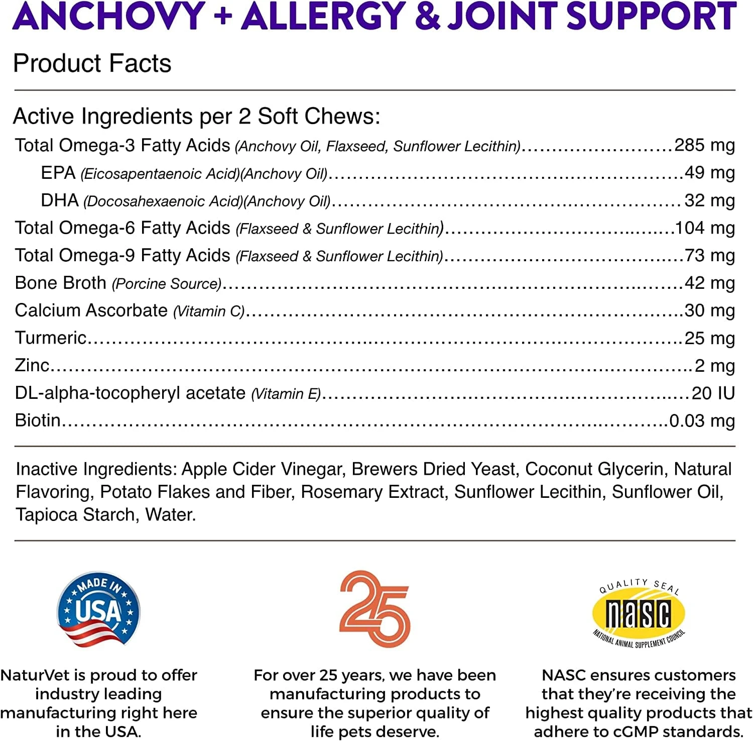 Naturvet Evolutions Anchovy + Allergy And Joint Support Soft Chews Dog Supplements - 180 Count 8 Naturvet Evolutions Anchovy + Allergy And Joint Support Soft Chews Dog Supplements - 180 Count - Image 6
