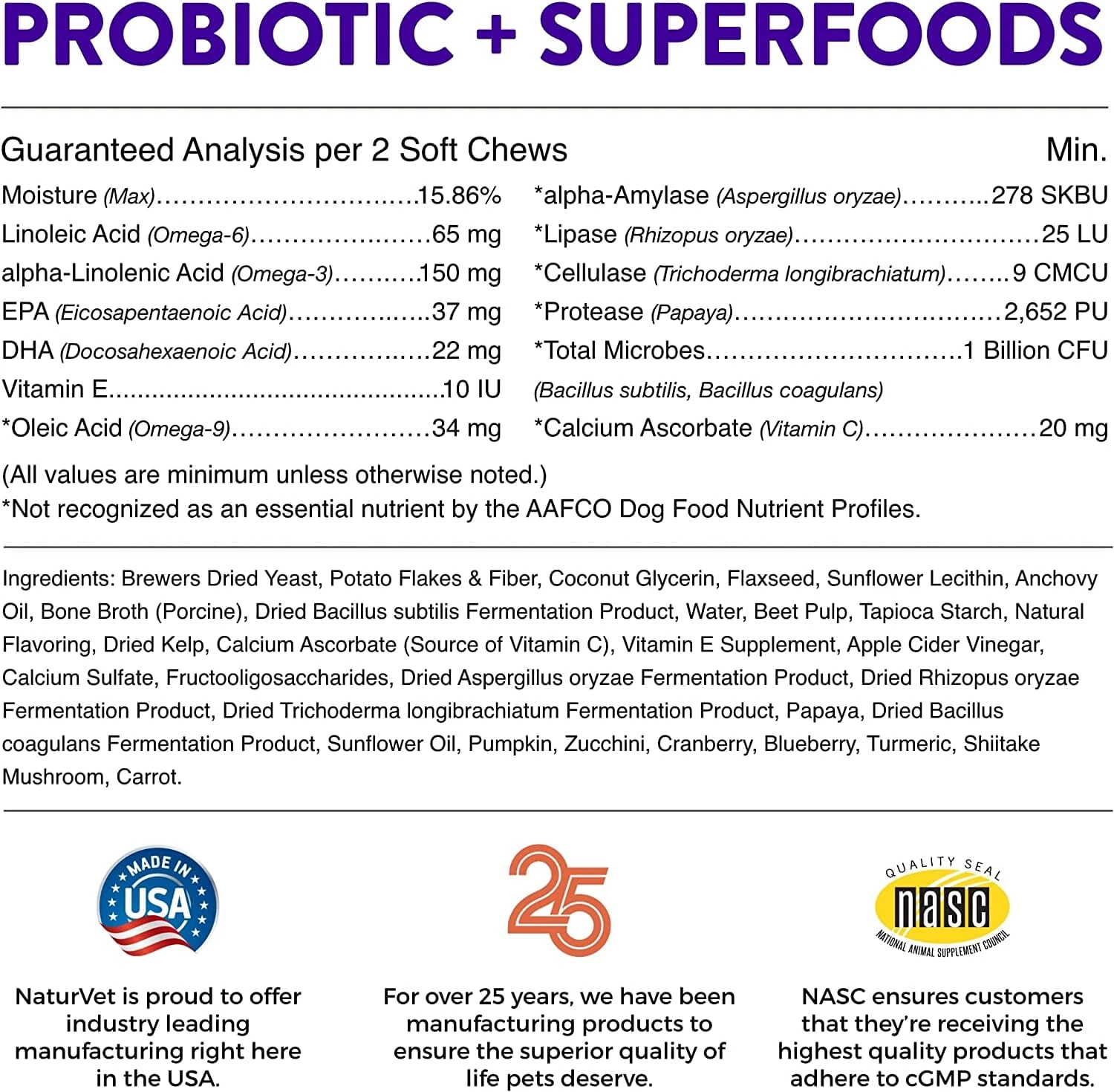 Naturvet Evolutions Probiotic + Superfoods Soft Chews Dog Supplements - 90 Count 8 Naturvet Evolutions Probiotic + Superfoods Soft Chews Dog Supplements - 90 Count - Image 6