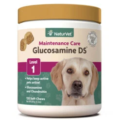 Naturvet Glucosamine DS Level 1 Soft Chews Hip And Joint Cat And Dog Supplements - 120 Ct Jar