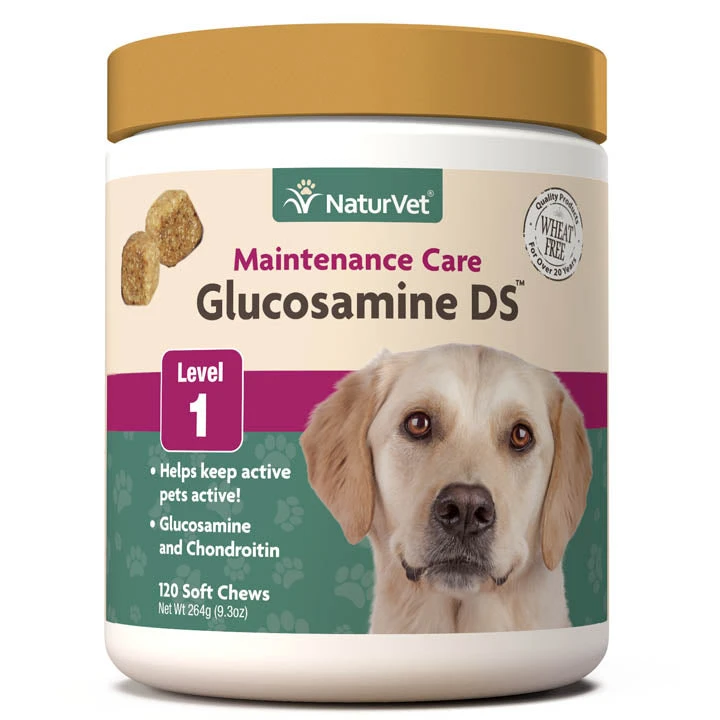 Naturvet Glucosamine DS Level 1 Soft Chews Hip And Joint Cat And Dog Supplements - 120 Ct Jar 3 Naturvet Glucosamine DS Level 1 Soft Chews Hip And Joint Cat And Dog Supplements - 120 Ct Jar