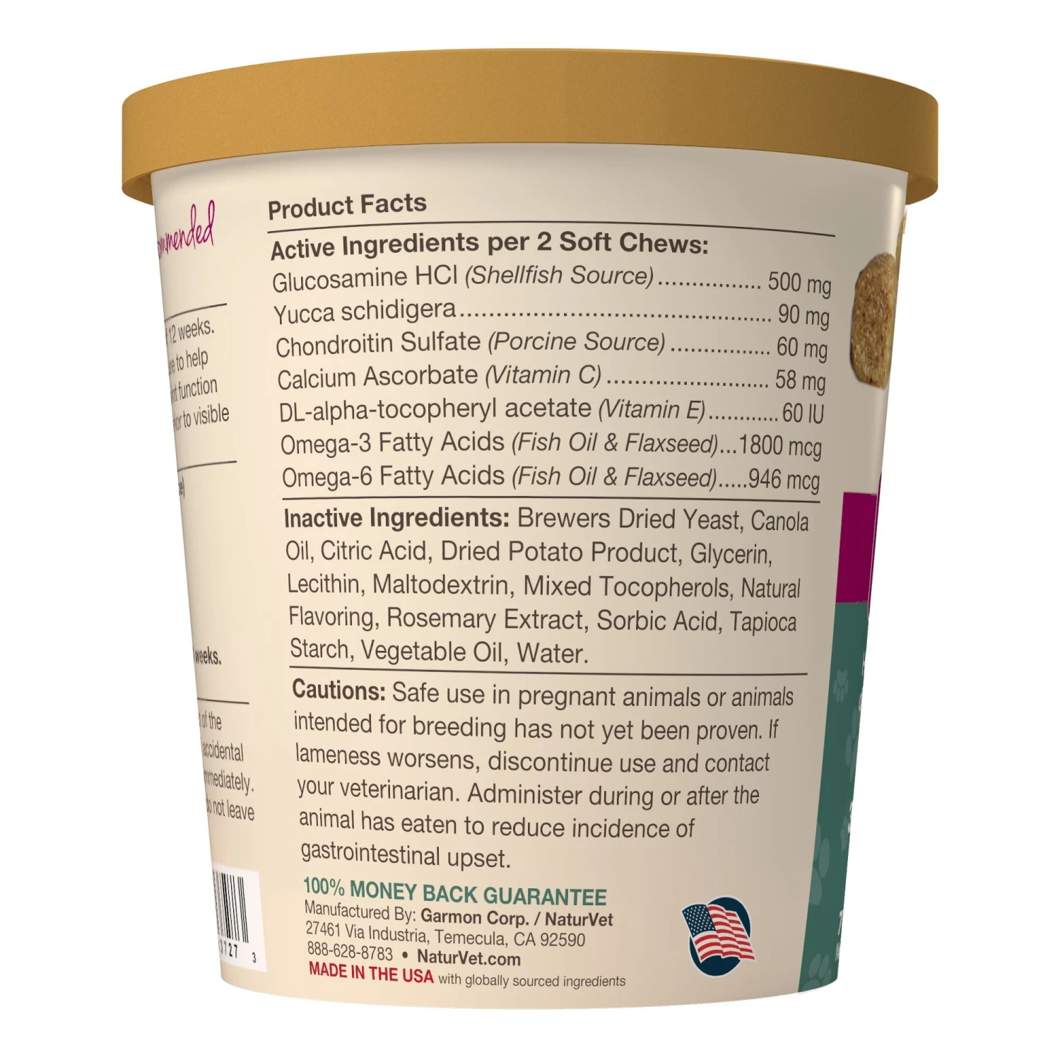 Naturvet Glucosamine DS Level 1 Soft Chews Small & Medium Breeds Hip And Joint Cat And Dog Supplements - 70 Ct Cup 4 Naturvet Glucosamine DS Level 1 Soft Chews Small & Medium Breeds Hip And Joint Cat And Dog Supplements - 70 Ct Cup - Image 2
