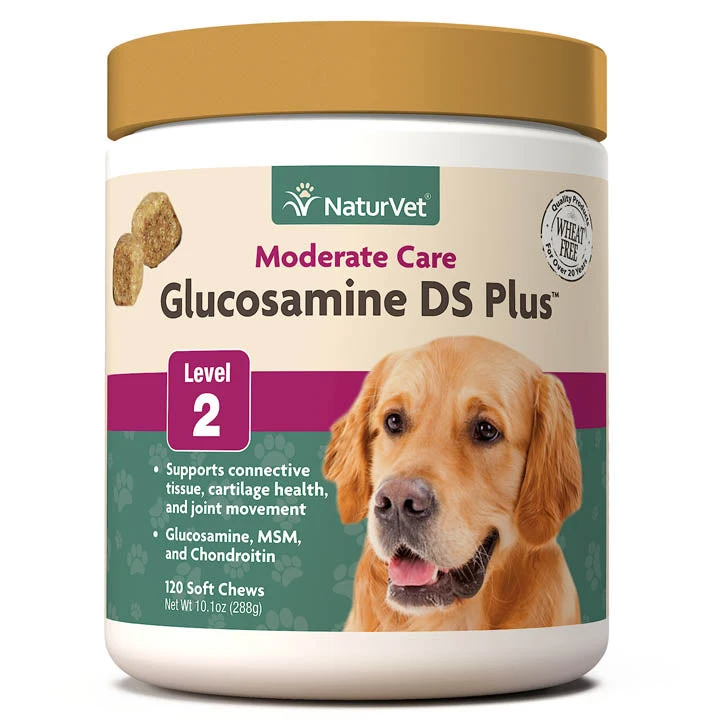 Naturvet Glucosamine DS Plus Level 2 Soft Chews Hip And Joint Cat And Dog Supplements - 120 Ct Jar 3 Naturvet Glucosamine DS Plus Level 2 Soft Chews Hip And Joint Cat And Dog Supplements - 120 Ct Jar
