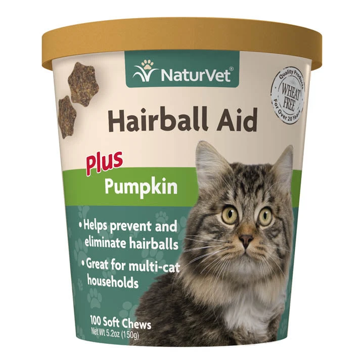 Naturvet Hairball Plus Pumpkin Cat Chewy Supplements - 100 Ct Cup 3 Naturvet Hairball Plus Pumpkin Cat Chewy Supplements - 100 Ct Cup