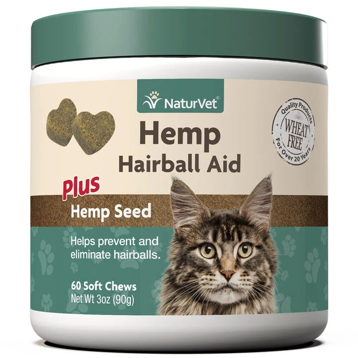 Naturvet Hemp Hairball Aid Plus Hemp Seed Soft Chews Cat Chewy Supplements - 60 Ct 3 Naturvet Hemp Hairball Aid Plus Hemp Seed Soft Chews Cat Chewy Supplements - 60 Ct