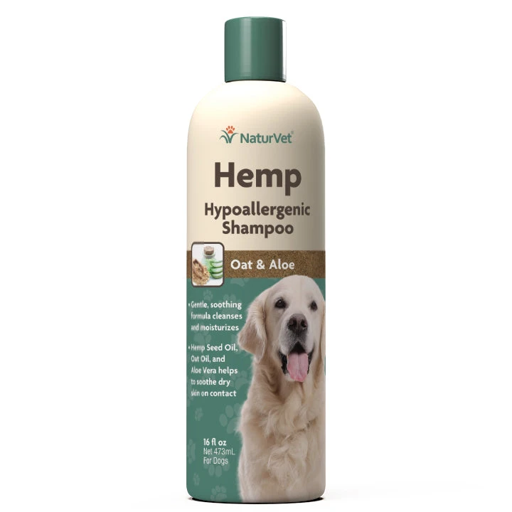 Naturvet Hemp Hypoallergenic Shampoo With Oat Oil & Aloe Vera - 16 Oz 3 Naturvet Hemp Hypoallergenic Shampoo With Oat Oil & Aloe Vera - 16 Oz