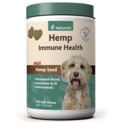 Naturvet Hemp Immune Health Plus Hemp Seed Soft Chew Dog Supplements - 120 Ct Jar