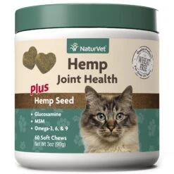 Naturvet Hemp Joint Health Plus Hemp Seed Soft Chews Cat Chewy Supplements - 60 Ct