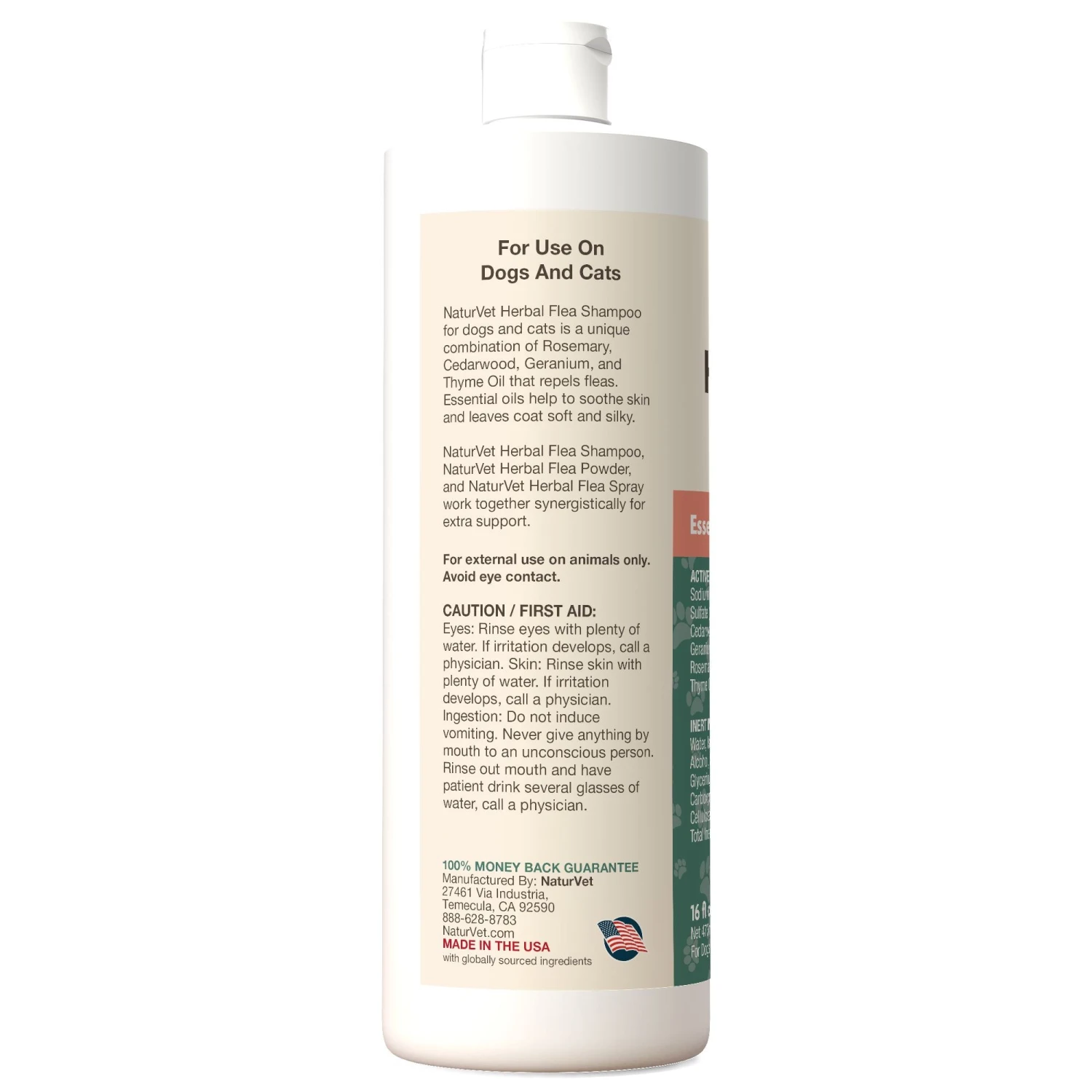 Naturvet Herbal Cat And Dog Flea And Tick Shampoo - 16 Oz Bottle 4 Naturvet Herbal Cat And Dog Flea And Tick Shampoo - 16 Oz Bottle - Image 2
