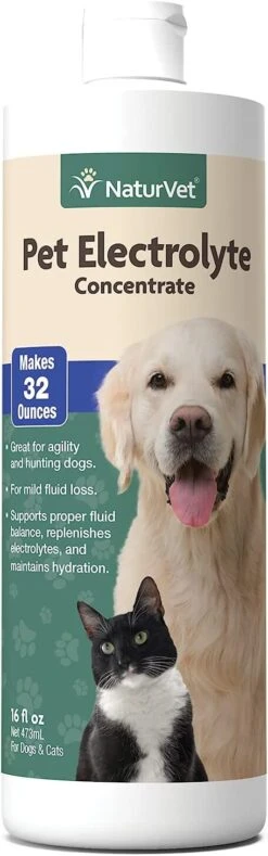 Naturvet Pet Electrolytes Liquid Concentrate Supplements For Dogs And Cats - 16 Oz Bottle