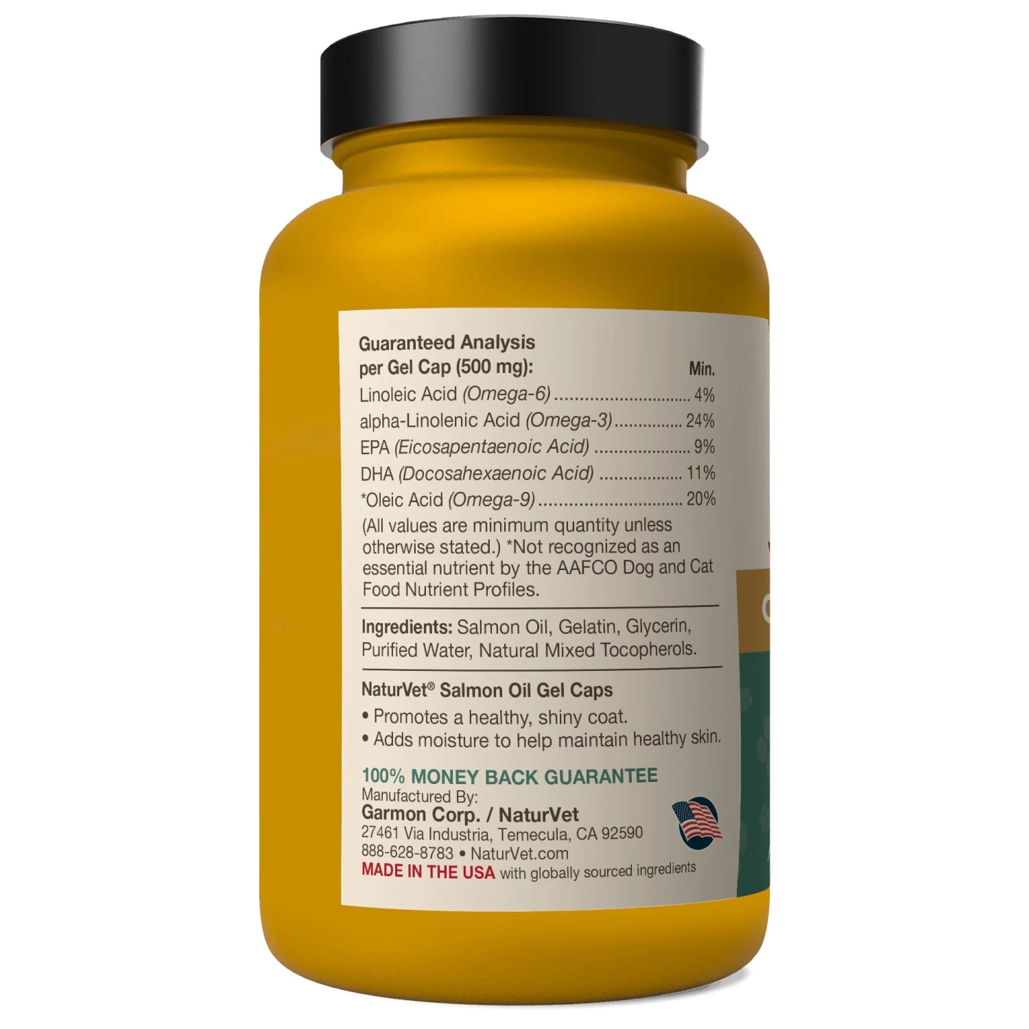Naturvet Salmon Oil Gel Caps 500mg Cat And Dog Supplements - 120 Ct Jar 4 Naturvet Salmon Oil Gel Caps 500mg Cat And Dog Supplements - 120 Ct Jar - Image 2
