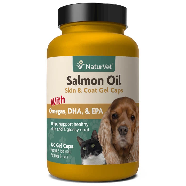 Naturvet Salmon Oil Gel Caps 500mg Cat And Dog Supplements - 120 Ct Jar 3 Naturvet Salmon Oil Gel Caps 500mg Cat And Dog Supplements - 120 Ct Jar