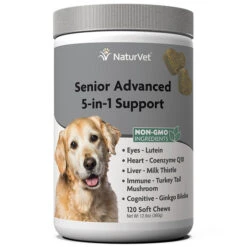 Naturvet Senior 5 In 1 Support Soft Chew Dog Supplements - 120 Ct