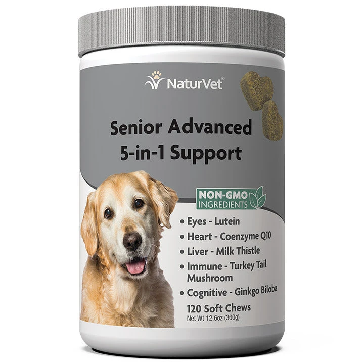 Naturvet Senior 5 In 1 Support Soft Chew Dog Supplements - 120 Ct 3 Naturvet Senior 5 In 1 Support Soft Chew Dog Supplements - 120 Ct