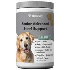Naturvet Senior 5 In 1 Support Soft Chew Dog Supplements - 60 Ct