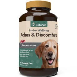 Naturvet Senior Aches & Discomfort Tablets Hip And Joint Dog Supplements - 60 Ct Bottle