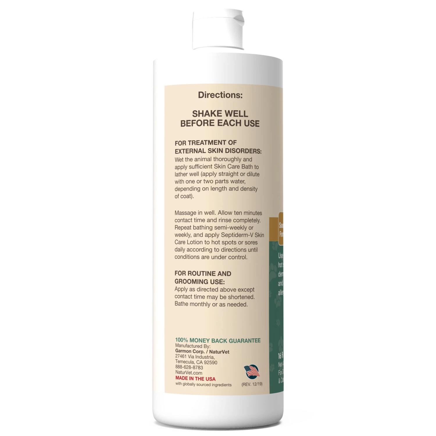 Naturvet Septiderm V-Bath Cat And Dog Supplements - 16 Oz Bottle 4 Naturvet Septiderm V-Bath Cat And Dog Supplements - 16 Oz Bottle - Image 2