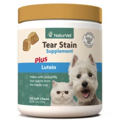 Naturvet Tear Stain Soft Chew Cat And Dog Tear Stain Remover - 120 Ct Jar